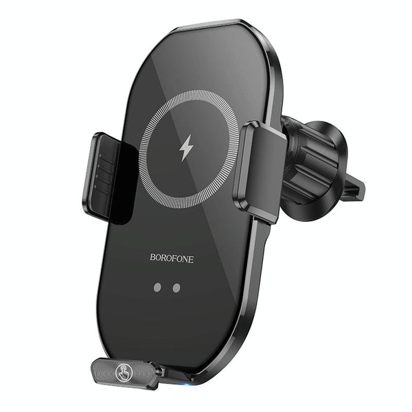 Borofone BH205 Rusher Infrared Wireless Fast Charging Air Outlet Car Holder(Black)