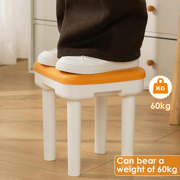 Detachable Children Small Stool Non-slip Low Chair Shoe Changing Stool, Color: Imitation Leather Khaki