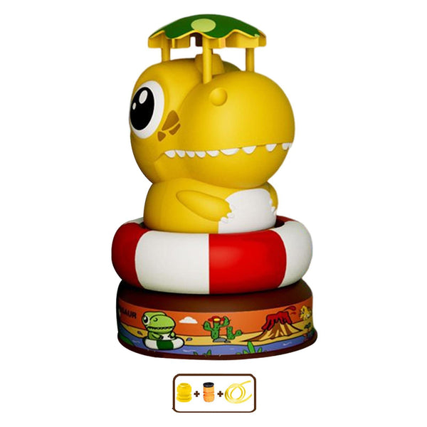 Outdoor Beach Dinosaur Sprinkler Drama Water Toys, Style: Yellow + 2 Plug + 5m Tube