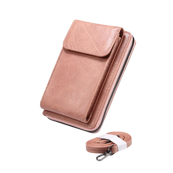 Elephant Pattern Multifunctional Cross Bag Phone Case(Light Pink)