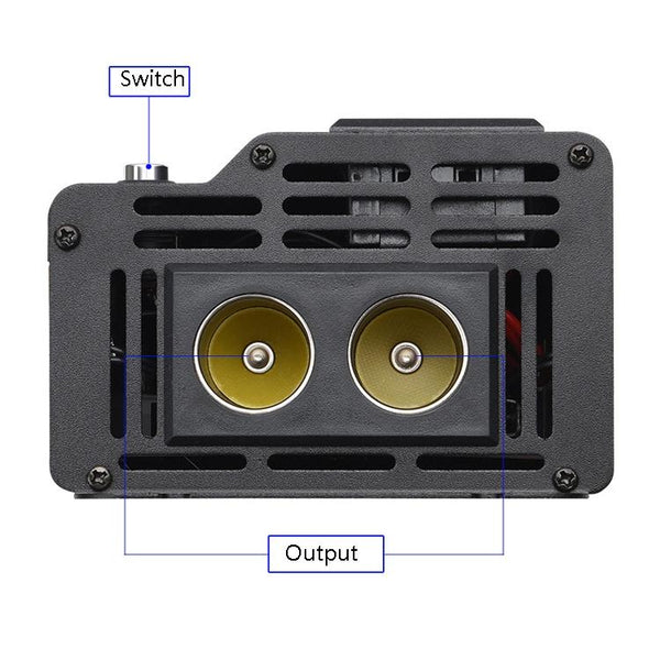 XUYUAN 4000W Car Inverter LED Colorful Atmosphere Light 4 USB Charging Converter, Specification: 12V-220V