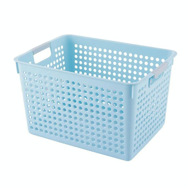 Plastic Storage Basket Desktop Sundry Organizer Frame Toys Kitchen Snacks Storage Box, Style: Deep Large Blue