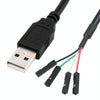 USB Male JUNSUNMAY USB 2.0 A to Female 4 Pin Dupont Motherboard Header Adapter Extender Cable, Length: 0.3m
