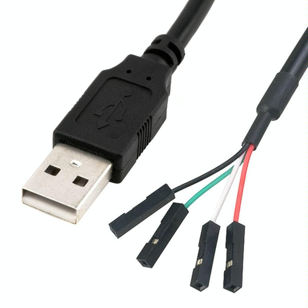 USB Male JUNSUNMAY USB 2.0 A to Female 4 Pin Dupont Motherboard Header Adapter Extender Cable, Length: 0.3m