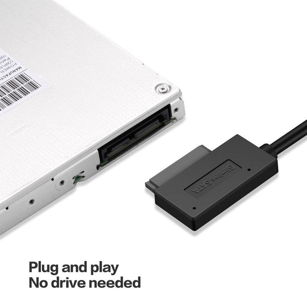 Professional USB 2.0 to 7+6Pin Slimline SATA Cable Adapter Indicator