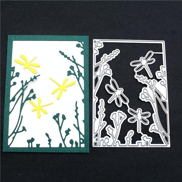 Three Dragonflies Metal Embossing Cutting Die(Silver)