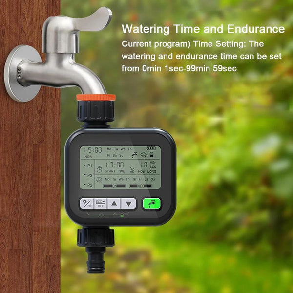 Gardening Timer Automatic Watering Device Garden Balcony Watering Device Intelligent Irrigation System Controller(Black)