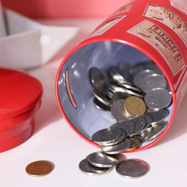 Retro Metal Wrought Iron Mailbox Piggy Bank Children Gift Ornaments(CK821 Blue)