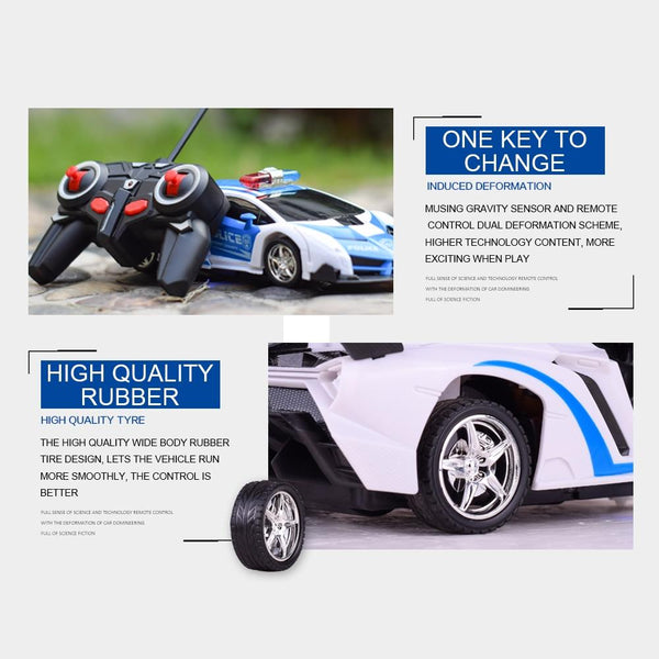 1023 4 Channels Remotely Deformed Car Toy Car(Blue)