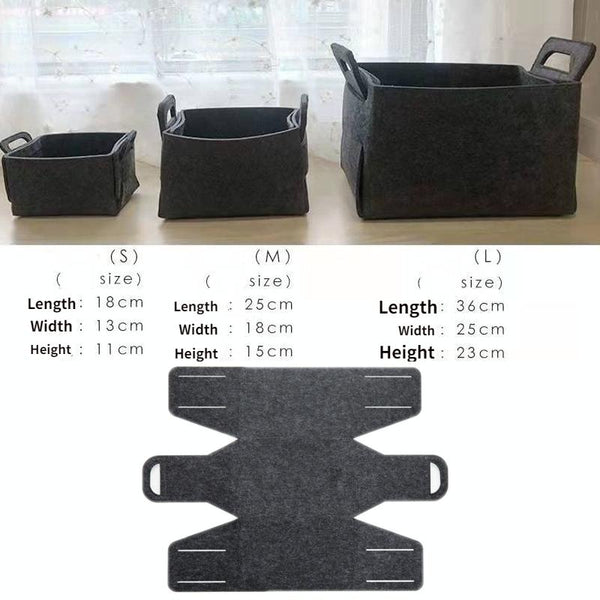 Home Clutter Felt Folding Storage Baskets, Size: Medium(Grey)