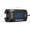Motorcycle Multi-functional 2 in 1 Digital Display Voltmeter + Electronic Clock, 6-30V IP67 (Blue Light)