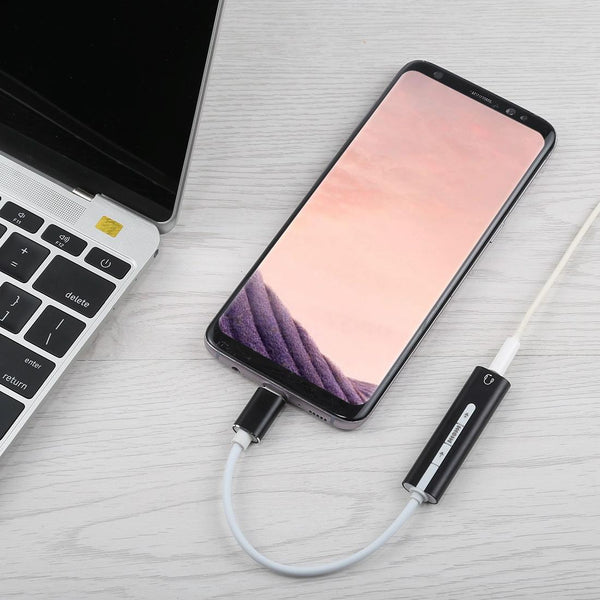 Aluminum Shell 3.5mm Jack External USB-C / Type-C Sound Card HIFI Magic Voice 7.1 Channel Converter Adapter Free Drive(Black)