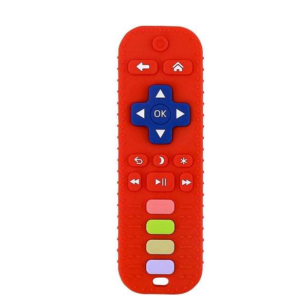 Baby Simulation Silicone Remote Control Can Press Tooth Glue Preventing Eating Hands Teething Stick, Color: 3rd Generation Red