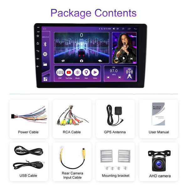 Universal 9 Inch 8 Core CarPlay Android Navigation Car Center Control All-In-One Monitor, Memory: 2+32G(Standard+AHD Camera)
