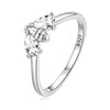 BSR307 Sterling Silver S925 Small Bee Cute Insect Zirconia Ring(No.7)