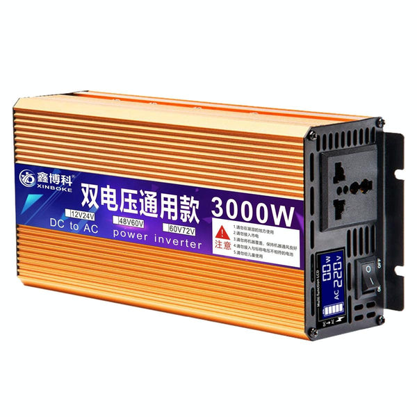XINBOKE Universal Positive Wave Car Inverter Home Solar Inverter 12V/24V 3000W To 220V 1200W