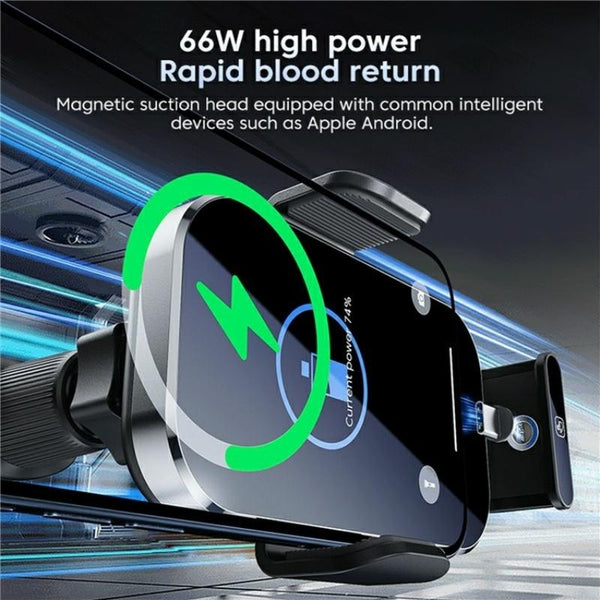X10s Car Air Vent Hook 66W High Power Intelligent Induction Wireless Charger(Tarnish)