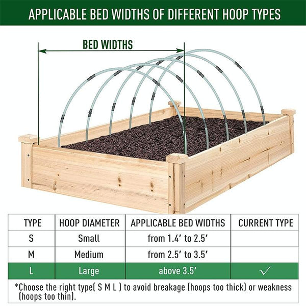Garden Arch Greenhouse Hoops Rustproof Steel Tunnel Hoop Frame Plant Support, Speci: L  5  Rods 10 Arches