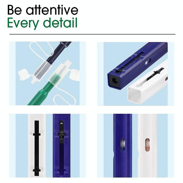 2pcs /Set Fiber Optic Cleaning Pen Endface Cleaner Fiber Optic Cleaning Tool for 1.25mm LC/Mu and 2.5mm SC/ST/FC(SC+LC)
