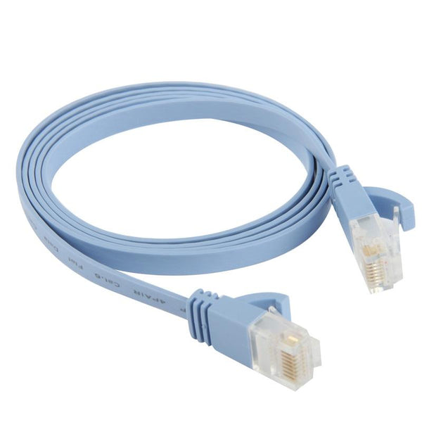 CAT6 Ultra-thin Flat Ethernet Network LAN Cable, Length: 1m (Baby Blue)
