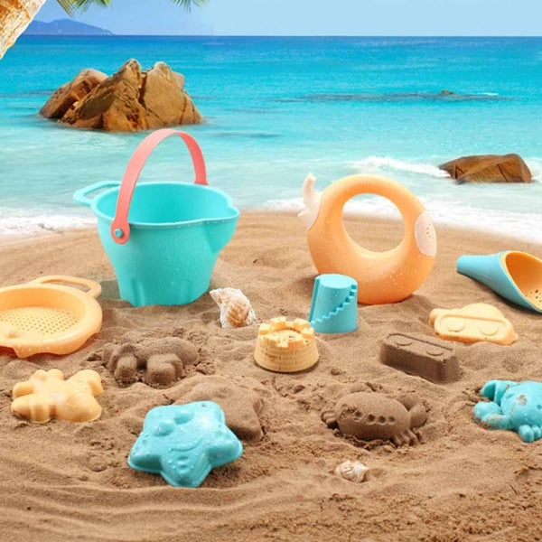 9 in 1 Outdoor Play Water Play Sand Soft Silicone Material Tool Children Play Water Toy Set