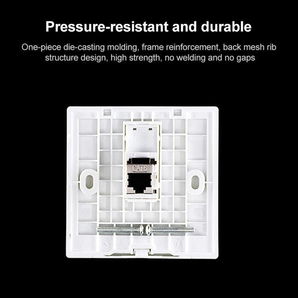 CAT.6 Shielded Pass-through Network Module, Single Port Panel + Shielded Pass-through(White)