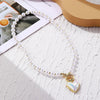 N2210-7 Pearl Chain Love Ladies Temperament Necklace Collarbone Chain