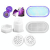DIY Crystal Epoxy Silicone Mold Combination Set, Shape: Hexagonal Prism Bottle+Grinding Device+Oval Disc