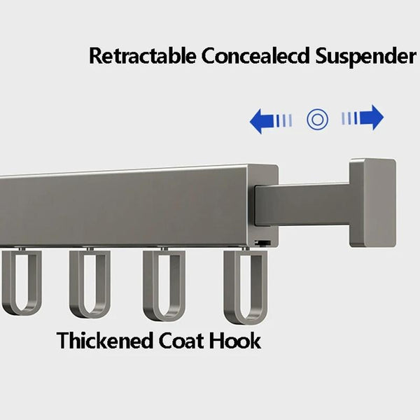 Foldable Invisible Clothes Drying Rack Hole-Free Expandable Corner Metal Convenient Drying Rod For Balcony, Specification: 3 Fold Gray