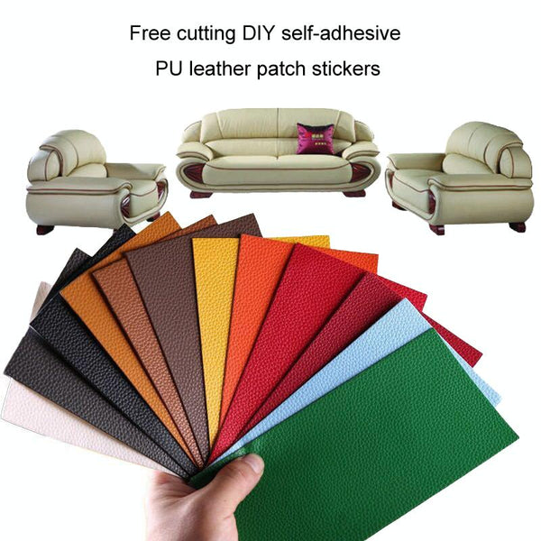10x20cm Self-Adhesive PU Leather Patch Sticker Sofa Seat Small Hole Repair Patch(Deep Coffee)