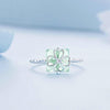 BSR339 Sterling Silver S925 Verdant Four Leaf Clover Ring White Gold Plated(No.6)