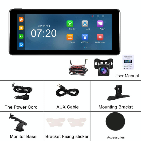 6.86 Inch 4KDVR Smart Screen Player, Specification: Standard+Reversing Camera