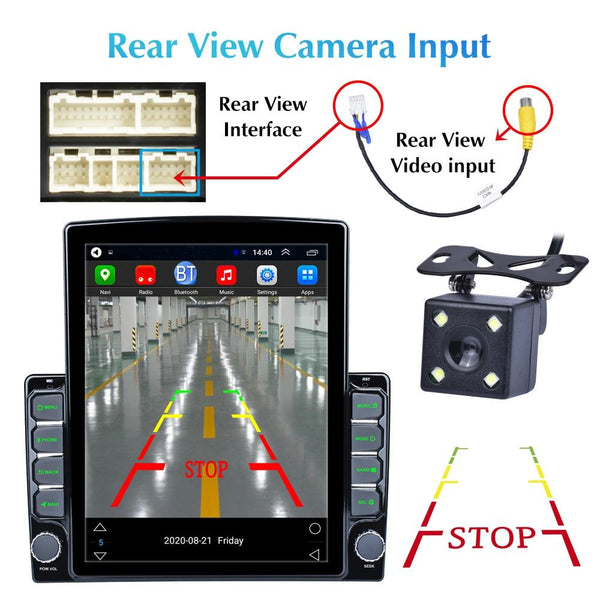 9.7 inch Vertical Screen 2.5D Glass Car Android Universal Player Navigator MP5 Integrated Machine Support Phone Link / GPS / FM / Steering Wheel Control