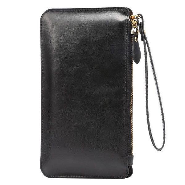 Universal Crazy Horse Texture Touch Screen Wallet Style PU Leather Shoulder Bag for Galaxy Note 8 & Mega 6.3, Huawei Mate 8 / Mate 7, etc. 6.3 inch Below(Black)