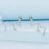 BSE763 Sterling Silver S925 Guardian Snake Wrap Zirconia Earrings