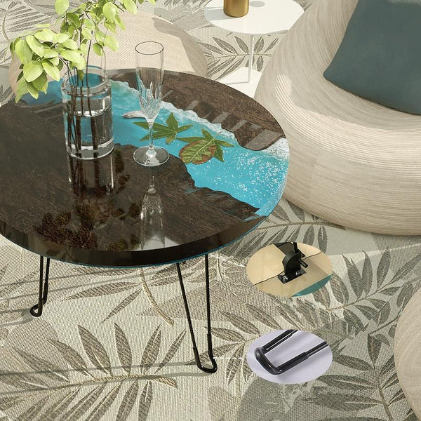 DIY Crystal Drip Rubber Round Table Mold Quicksand Table Silicone Mold Table Legs High 42cmx3