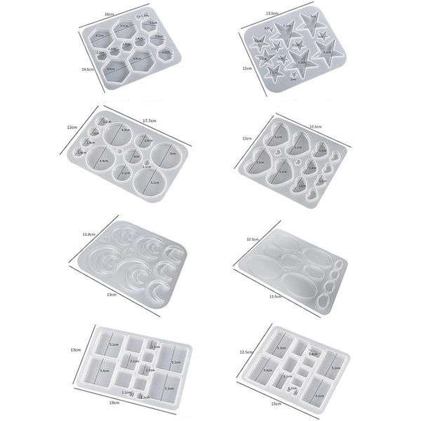 DIY Epoxy Resin Three-Dimensional Geometric Pendant Earring Silicone Mold, Spec: Heart