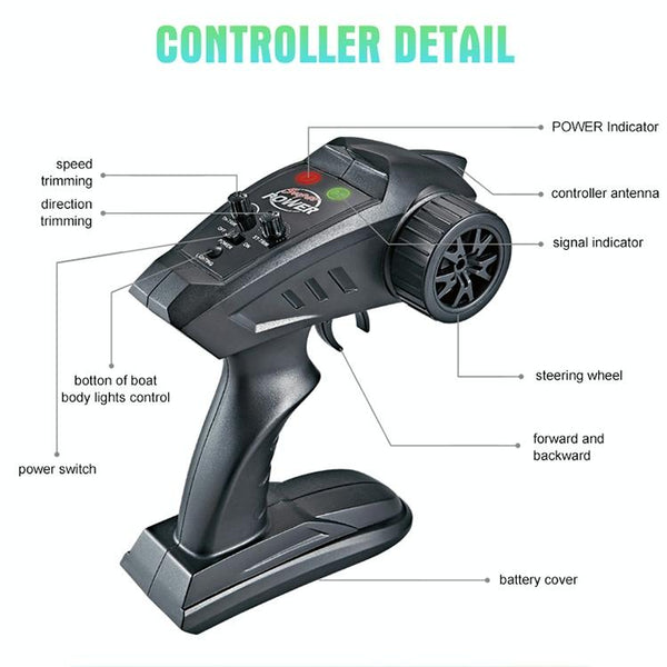 HongXunJie HJ806 2.4Ghz Water Cooling High Speed Racing Boats with Remote Controller, Auto Flip Function, 200m Control Distance(Red)