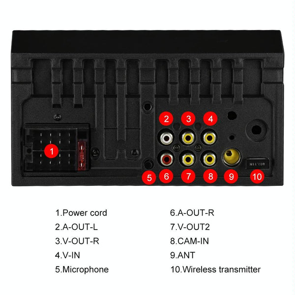 A2891 7 inch Car HD MP5 Carplay Bluetooth Music Player Reversing Image All-in-one Machine Support FM / U Disk with Remote Controler, Style:Standard + 8LEDs Light Camera