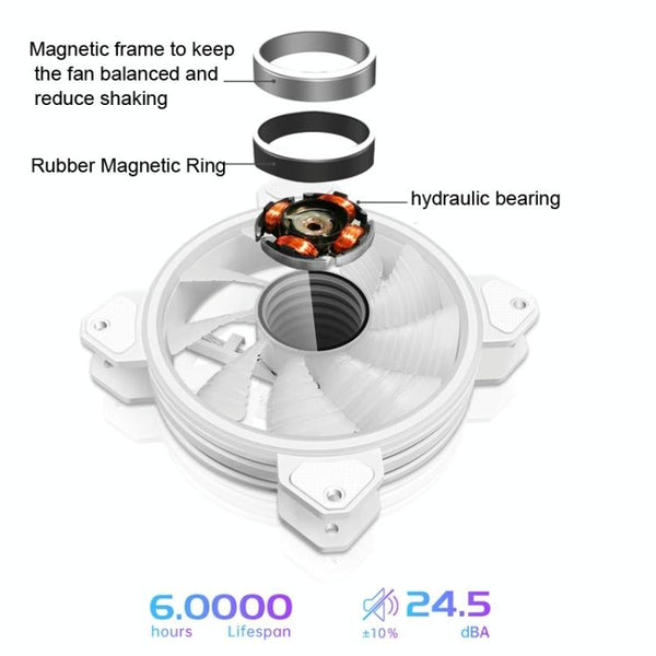 COOLMOON 12cm Infinity Lens Computer Cooling Fan PWM ARGB Chassis Cooling Fan(Black)