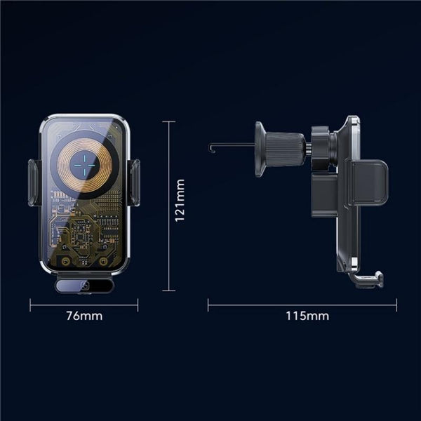 X11s 66W High Power Transparent Car Wireless Charger Phone Bracket(Silver)