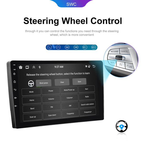 9 inch 6+128G Android Universal HD Large Screen Car Bluetooth Player Android GPS Navigation Integrated Machine(Standard+AHD Camera)