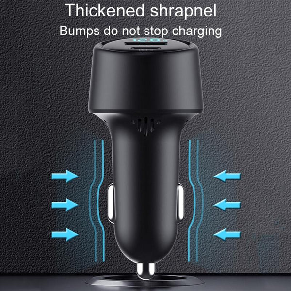 S-31 65W Dual Port A+C High Power Car Fast Charger Auto Cigarette Lighter