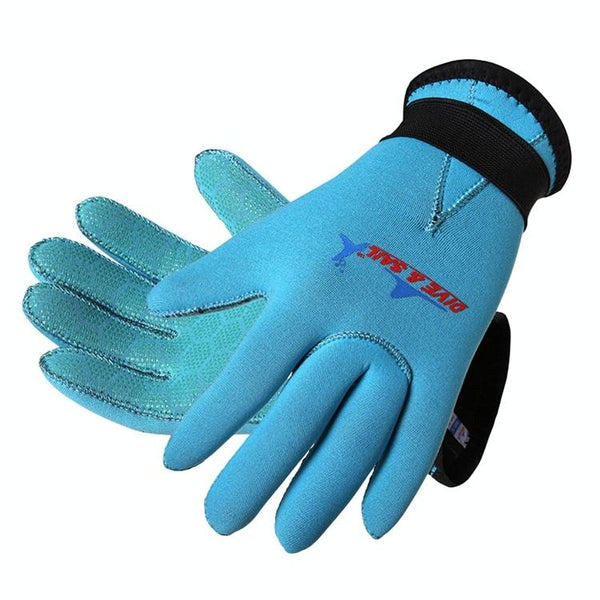 DIVE&SAIL 3mm Children Diving Gloves Scratch-proof Neoprene Swimming Snorkeling Warm Gloves, Size: XL for Aged 12-14(Blue)