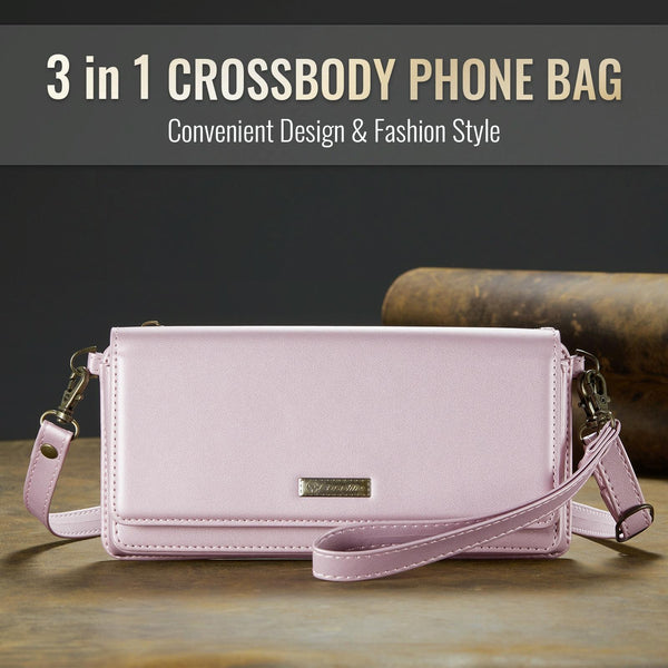 CaseMe Me30 Multi Functional Diagonal Cross Bag Phone Case(Pink)