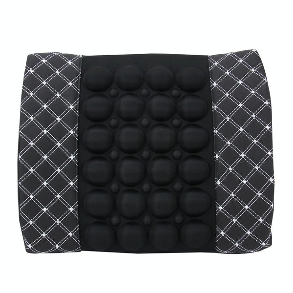 12V Four Season Chemical Fiber Wrapping Lumbar Seat Relaxation Waist Support Cushion for Car Office Family (White)