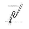 1894 Titanium Steel Men Necklace Accessories, Color: Black Single Pendant