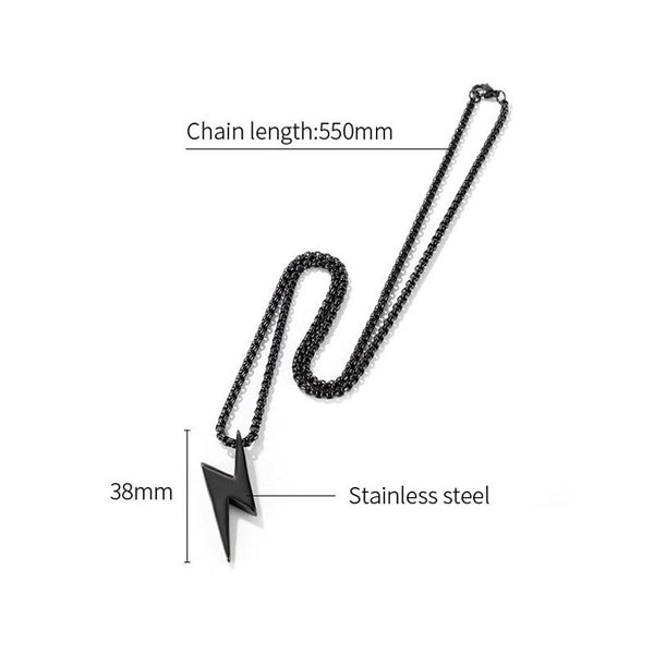 1894 Titanium Steel Men Necklace Accessories, Color: Black Single Pendant
