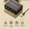 Male RJ45 3 in 1 Gigabit Network Splitter Cable Ethernet Network Coupler