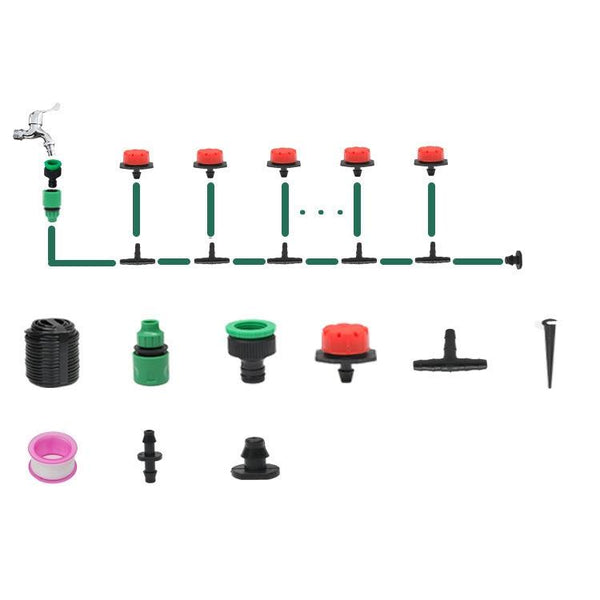 20m Kit Hose Drip Irrigation System Plant Watering Set 360 Degree Adjustable Drippers